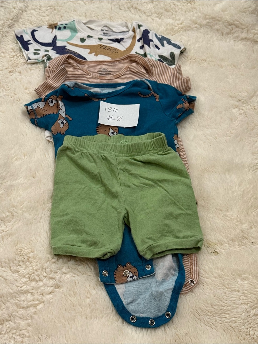 Unbranded Kids Green Cotton Shorts - Soft Elastic Waistband